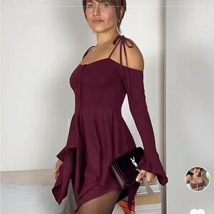 Current mood burgundy fairy dress